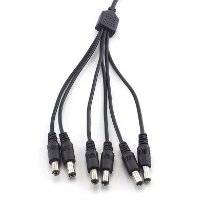 ；【‘； Splitter 1 Female To 6 Male DC Power Jack Adapter 6 Way Splitter Plug Connector Cable Supply For Led Strip Light CCTV Camera