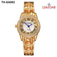 Bocelli high-end brand ladies luxury diamond watch numerals blue hands gold and