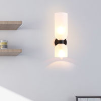 Postmodern Clear Smoke Gray Glass Wall Lamp Up Down Wall Sconce Bedrom Bedside Light E14 Holder AC 220V Indoor Home Stair Light