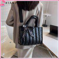 XIANP ริบบิ้นหรูหรา ถุงสิริผ้า จุได้มาก ผ้าฝ้ายบุนวม กระเป๋า Crossbody ลำลองแบบสบายๆ กระเป๋าถือแบบถือ สำหรับผู้หญิง