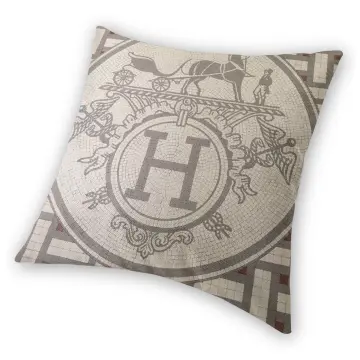 Black Velvet Cushion Cover, Hermes Inspired Horse Printed Decorative P