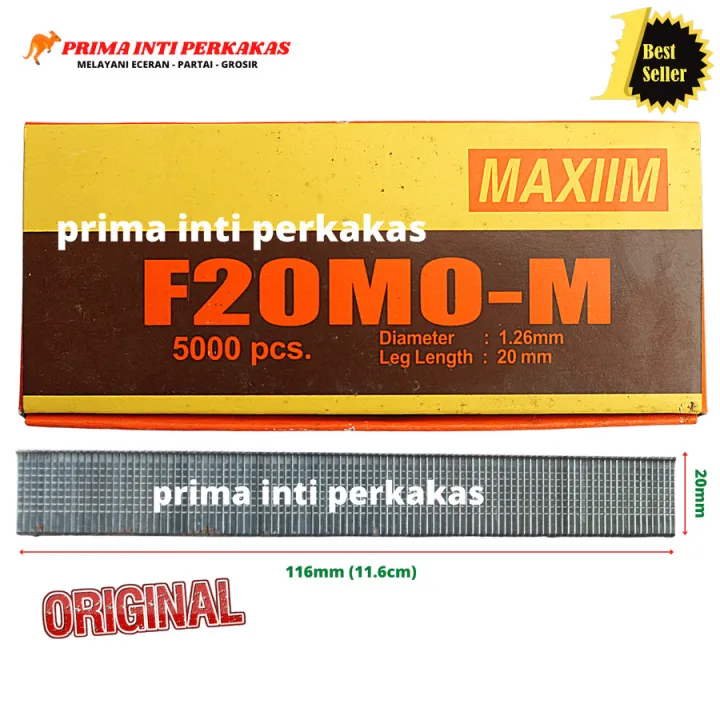 Paku Tembak Isi Stapler Air Nailer Maxiim F Model Lurus Mm