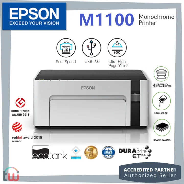 EPSON EcoTank Monochrome Printer M1100 LaserQuality Highyield Output
