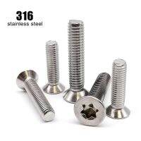 5/10/50pcs High Quality M3 M4 M5 M6 M8 GB2673 316 A4 Marine Grade Stainless Steel Six-Lobe Torx Flat Countersunk Head Bolt Screw Nails  Screws Fastene