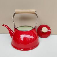 ✠♛ Drinks Loose Leaf Tea Kettle Stovetop Water Pot China Teapot Old Fashioned Enamel Hot