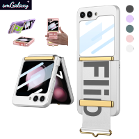 สำหรับ Galaxy Z Flip 5พร้อมเคสสายรัดข้อมือคลุมทั้งหมดเคสป้องกันทนแรงกระแทกสำหรับ Z Flip5ฝาครอบสาย "-สีเงิน