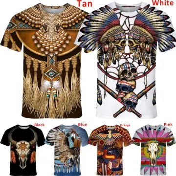  SIAOMA Men's Native American Shirt Native Indians Short Sleeve  Button Down T-Shirt Tops(Apricot Blue,X-Small) : Clothing, Shoes & Jewelry