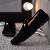 HOT11★2021ฤดูใบไม้ผลิฤดูร้อนใหม่ Men Loafers รองเท้าสบายๆแบบสบายๆรองเท้าผู้ชาย Breathable Slip-On นุ่มรองเท้าหนังรองเท้าแตะ