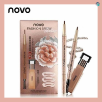 NOVO5146 Fashion Brow Nature ดินสอเขียนคิ้วโนโวกันน้ำ แถมไส้ดินสอกับบล็อคคิ้ว