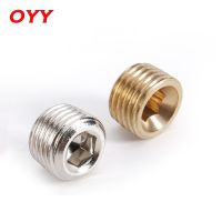 Copper Male Thread Brass Pipe Hex Head End Cap Plug Fitting Coupler Connector Adapter 1/8 1/4 3/8 1/2 3/4 Iron Nickel Plated