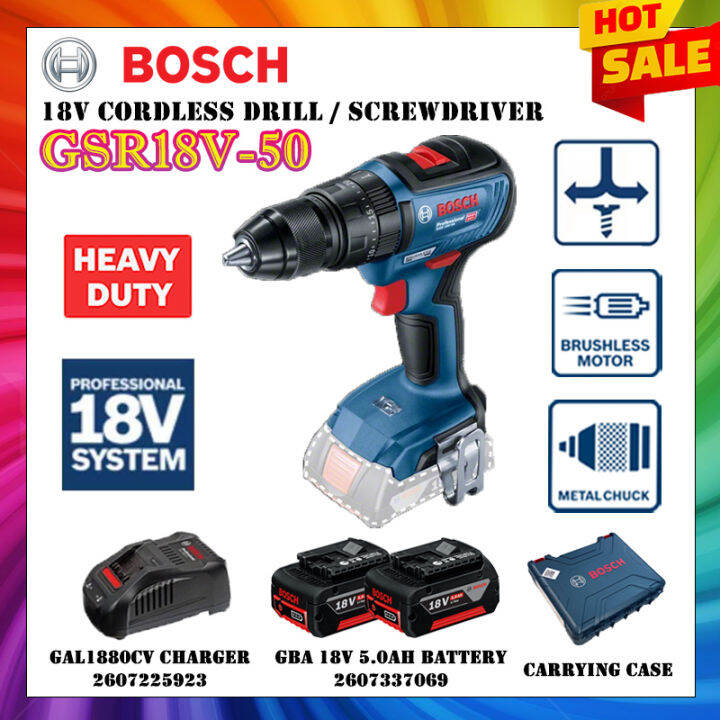 BOSCH GSR 18V-50 PROFESSIONAL CORDLESS DRILL / DRIVER GSR18V-50 | Lazada