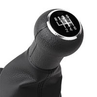 5 6 Speed Car Wooden Gear Shift Knob Lever Shifter Gaiter Boot Cover Black Leather Case For Volkswagen VW Passat B5 1998-2004