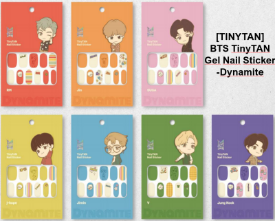 *BIG SALE LAST CHANCE* [TINYTAN] BTS TinyTAN Gel Nail Sticker-Dynamite (22pcs), Nail file Included, Art Sticker, Korea, Kpop Goods, RM, JIN, JIMIN, SUGA, J-HOPE, JUNGKOOK, V, Authentic Goods, BTS Character, Violet Purple,