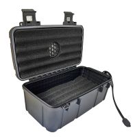 ◑✆✈ Portable Cigar Travel Humidor Box Waterproof Cigar Case Cigar Humidor Box Dust proof Shockproof Black Cigar Holder Storage Box