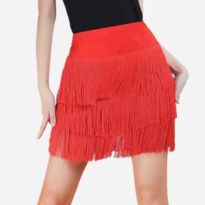 Latin Skirt Dance Skirt Tassel Skirt Flat Skirt Rumba Adult Latin Dance