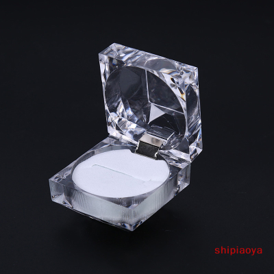ผู้ถือแหวนอะคริลิคใส Shipiaoya แหวนหมั้นบรรจุภัณฑ์เครื่องประดับแต่งงานกล่องของขวัญ