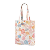 Cath Kidston Bookbag Cotton Canvas Open Top Handles กระเป๋าผ้าแคนวาสด้านบน Shoulder Carrying Bag Fits A4 Folder พอดีกับโฟลเดอร์ A4 Seaside Shells Pattern รูปแบบเปลือกหอยริมทะเล Cream Color