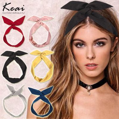 【CC】 Suede Color Ear Womens Designer Headband Print Hair Ties Twist Hairband Metal Wire Scarf Accessories