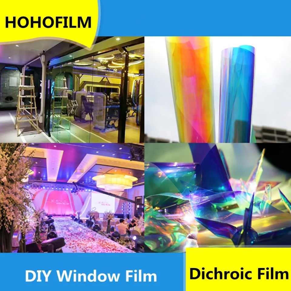 HOHOFILM 50cmx300cm Rainbow Window Film Dichroic adhesive dichroic