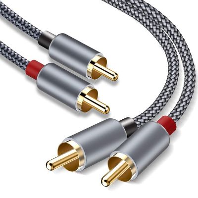 【CW】✙☢✁  Stereo Cable [6Ft/1.8M Shielded Gold-Plated] 2RCA Male to o Cable for Theater
