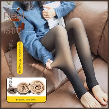 Fashion Women Warm Winter Thermal Stockings High Waist Fleece Tights  Transparent Stockings Thermo Pantyhose For Women Girls Style D-Skin Color @  Best Price Online