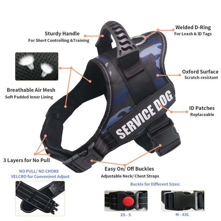 Service Dog Harness,NoPull Emotional Support Vest Harness,Reflective