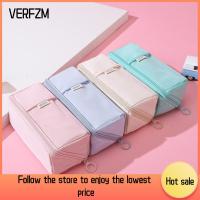 VERFZM SHOP สีทึบทึบ กล่องใส่ดินสอ ผ้าใบแคนวาส จุได้มาก กล่องใส่ปากกา ความงามสวยงาม พีวีซีพีวีซี เคสสำหรับโรงเรียน สำหรับเด็กๆ