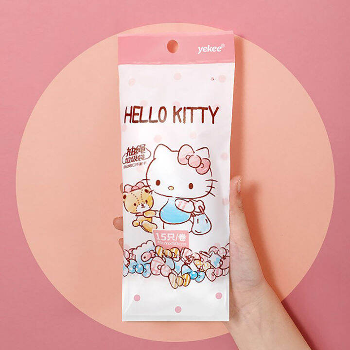 jiang-sanrioed-อนิเมะ-hello-kittys-ถุงขยะน่ารักๆที่บ้านทุกวันครัวร้านอาหารแบบพกพาหนาเก็บเสื้อผ้าถุงพลาสติก