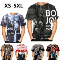 ใหม่แฟชั่นผู้ชาย3D-printed Bon Jovi ลำลองเสื้อยืดร็อคเสื้อยืดแฟชั่นเสื้อยืด