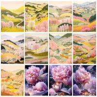 ของขวัญส่วนบุคคลรูปภาพเขตจิตรกรรมผ้าใบสีสันสดใสรูปภาพภาพวาดนามธรรมโดยใช้ตัวเลข