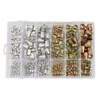 300PCS M3-M10 Multi Flat Head Metric Thread Blind Rivet Nut Insert Rivnut Nutsert Screws