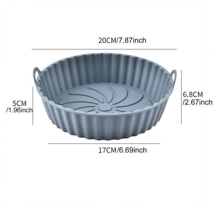 หม้อทอดไร้น้ำมันซิลิโคนสำหรับทอดไก่ทอดถาดพิซซ่าสำหรับอบในเตาใช้ซ้ำได้ตะกร้าซิลิโคนอุปกรณ์เสริมแผ่นรองกระทะ