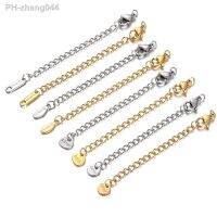 10pcs Stainless Steel Extension Extended Tail Chains Lobster Clasps Connectors DIY Jewelry Making Findings Bracelet Necklaces