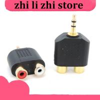 zhilizhi Store Gold plated 3.5mm AUX male to 2 RCA Female Audio Adapter Splitter Connector 3pole Stereo for pc Speaker Earphone Headphone