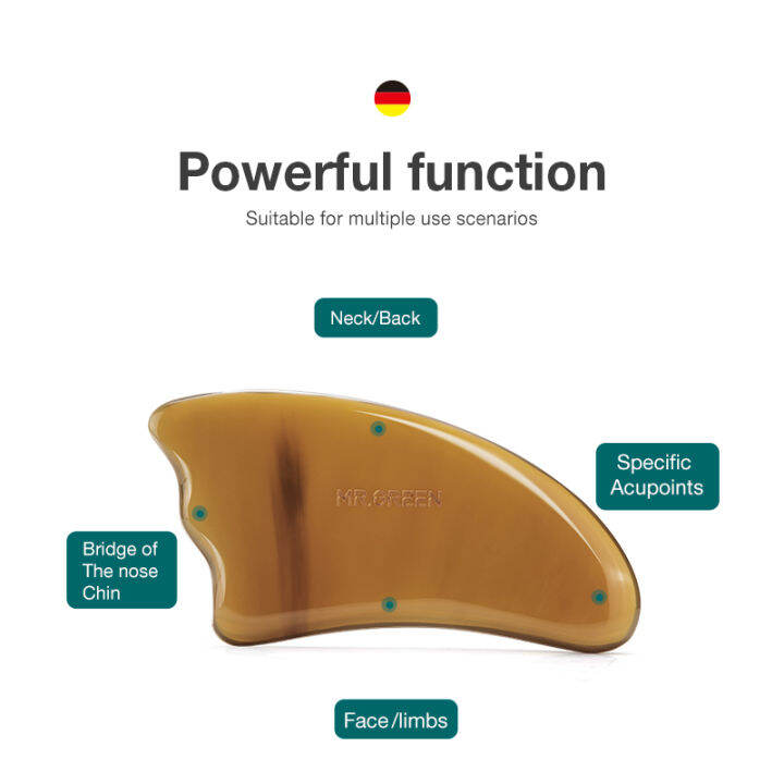 mr-green-guasha-ขูดบอร์ดนวด-ox-horn-face-คอนวดความงามเครื่องมือสปาผิวดูแลคอ-pain-relief-scraper