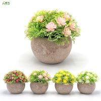 Artificial Flowers Plant Eucalyptus Within Mini Round Pot Artificial Plants for Decoration Faux Potted Plants for  Home Wedding Paarty Decora Office Table Bathroom Greeney Decora