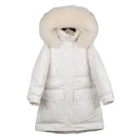 Lagabogy 2021 Winter Women Bright Long Parkas 90 White Duck Down Jacket Hooded Warm Waterproof Silver Coat Female Snow Outwear