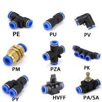 Pneumatic Fitting Quick Push in Connector Tee L-Type Cross Throttle Valve For 4mm 6mm 8mm 10mm 12mm House Tube Straight Fittings Valves