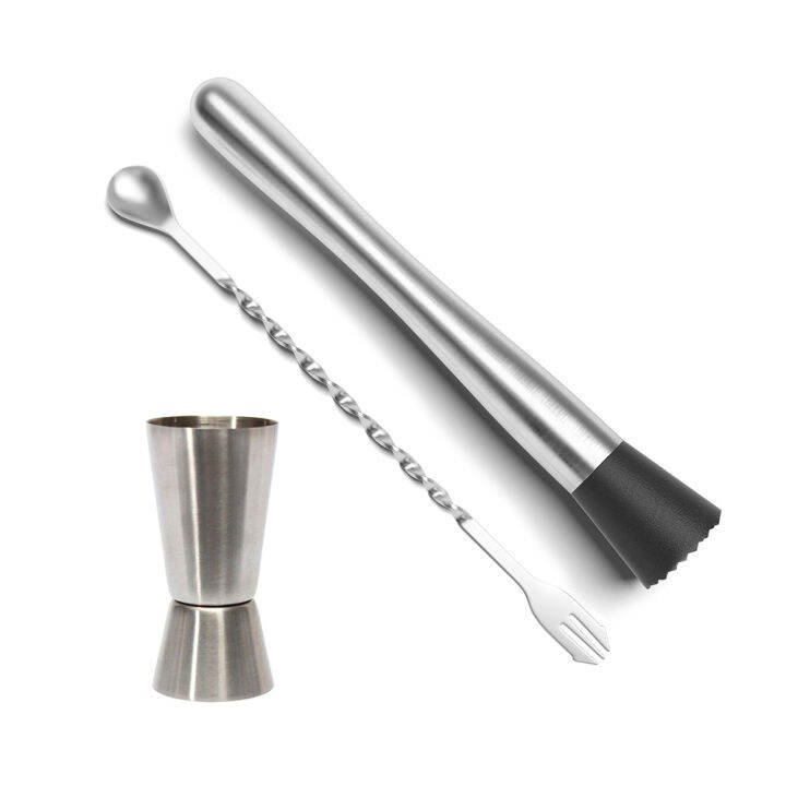 Blackhorse 3pcs Bar Tool Cocktail Muddler Mixing Essential Spoon