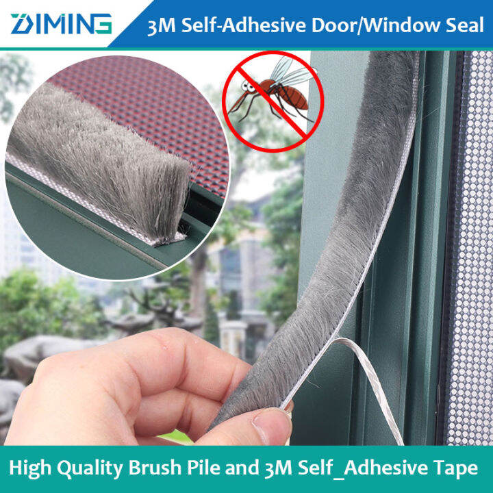 10Meters Self adhesive Brush Pile Seal Drought Wardrobe Sealing Strip Sliding Door Soundproof