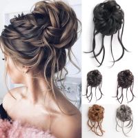 MISSQUEEN Synthetic Hair Bun Messy Curly Chignon Extension Gray Wig Extensions