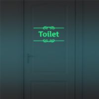 ZZOOI Luminous Toilet Wall Stickers Bathroom Glow In The Dark Door Wallpaper Decor Restroom Indoor Vinyl Decals Home Room Decoration