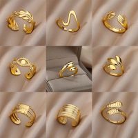 Stainless Steel Rings For Women Men Gold Color Engagement Wedding Party Ring Female Male Finger Jewelry Gift 2023 Free Shipping