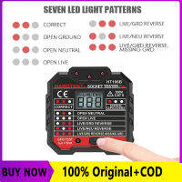 【คุณภาพสูง + COD】HT106ดิจิตอลจอแสดงผลซ็อกเก็ตเสียบปลั๊กแรงดันไฟฟ้าเครื่องทดสอบเต้าเสียบไฟฟ้าFault Checkerวงจรขั้นสูงสายปลั๊กFinder