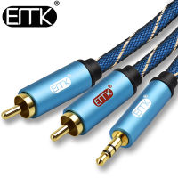 EMK RCA Cable 2RCA to 3.5 Audio Cable RCA 3.5mm Jack RCA AUX Cable for DJ Amplifiers Subwoofer Audio Mixer Home Theater DVD