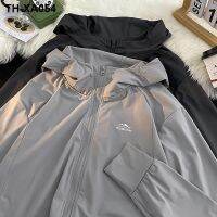 ✥☸◄ zipper ice silk with male summer thin section breathable couples put popular logo loose outdoor clothes