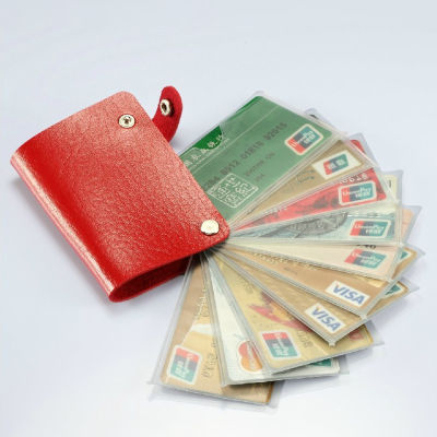 Multi-card Position Credit Card Cover ID Bag Clip ID Card Holder PU Leather Card Bag Rotating Card Bag Card Holder