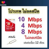 ซิมโปรเทพ 10-4-8 Mbps ไม่ลดสปีด เล่นไม่อั้น โทรฟรีทุกเครือข่ายได้ แถมฟรีเข็มจิ้มซิม