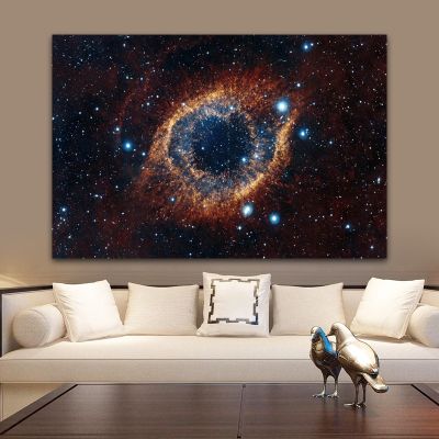 จักรวาลอวกาศและดาว Starry Sky ภาพวาดของดาวเคราะห์บนผ้าใบโปสเตอร์และพิมพ์งานภาพวาดบนผนังภาพสำหรับห้องนั่งเล่น