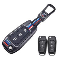 Zinc Alloy Silicone Car Key Case Cover for Ford Fusion Fiesta Escort Mondeo Everest Ranger 2/3 Buttons Flip Key Protect Shell